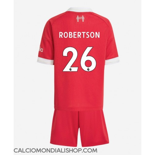 Maglie da calcio Liverpool Andrew Robertson #26 Prima Maglia Bambino 2025-26 Manica Corta (+ Pantaloni corti)